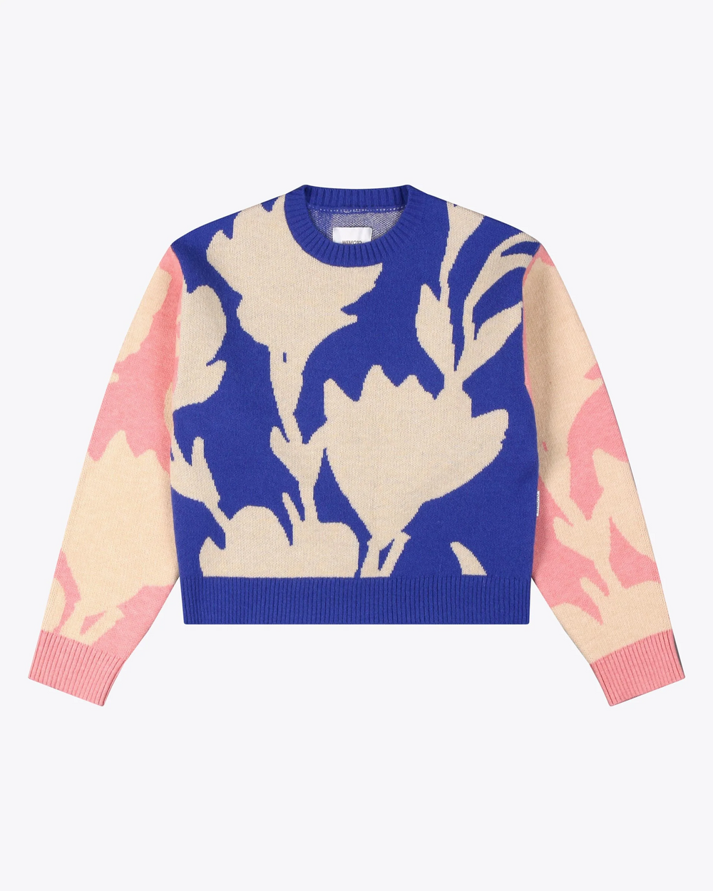 MICAH Pink Blue Knit Round Neck Jumper