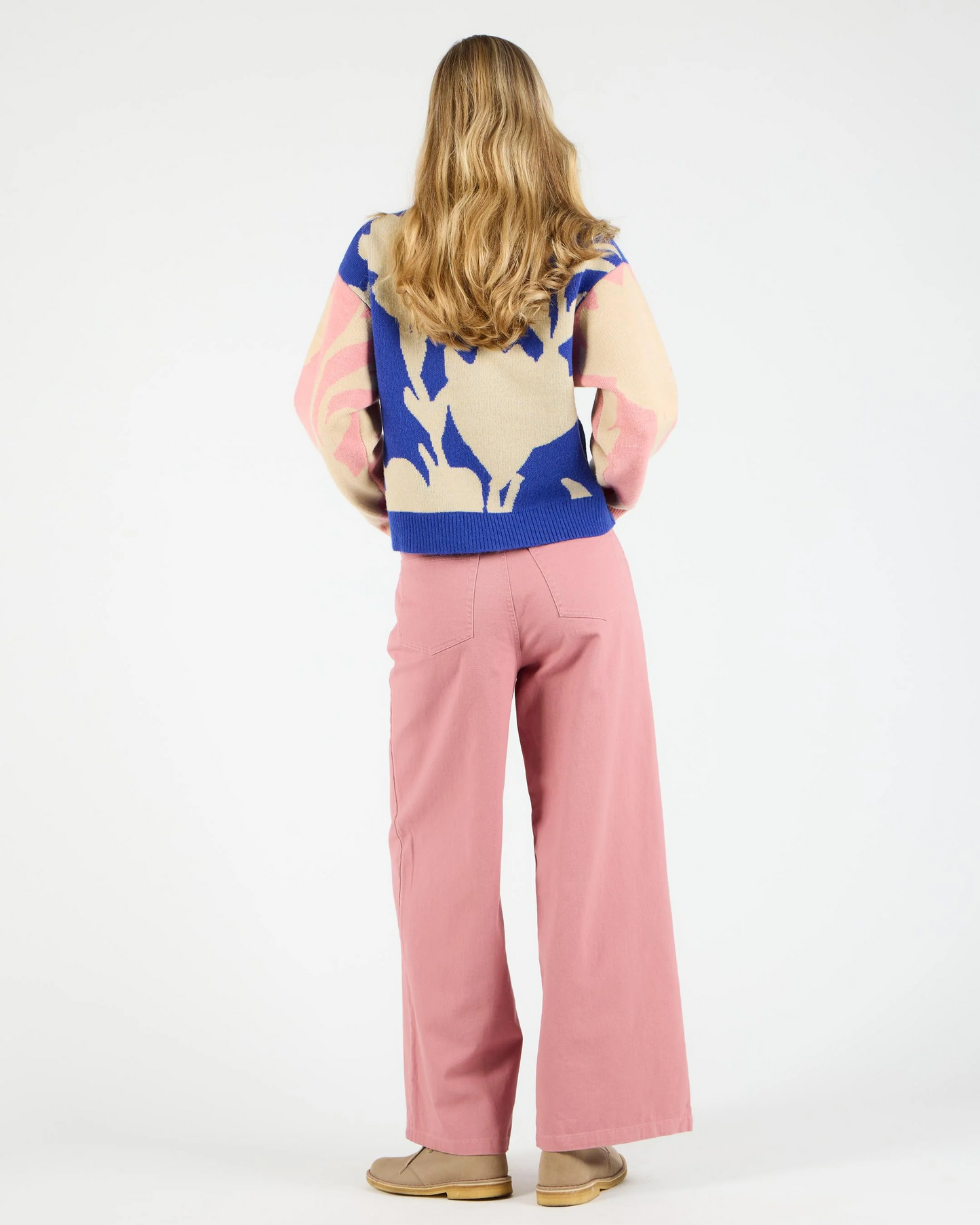 
                  
                    MICAH Pink Blue Knit Round Neck Jumper
                  
                