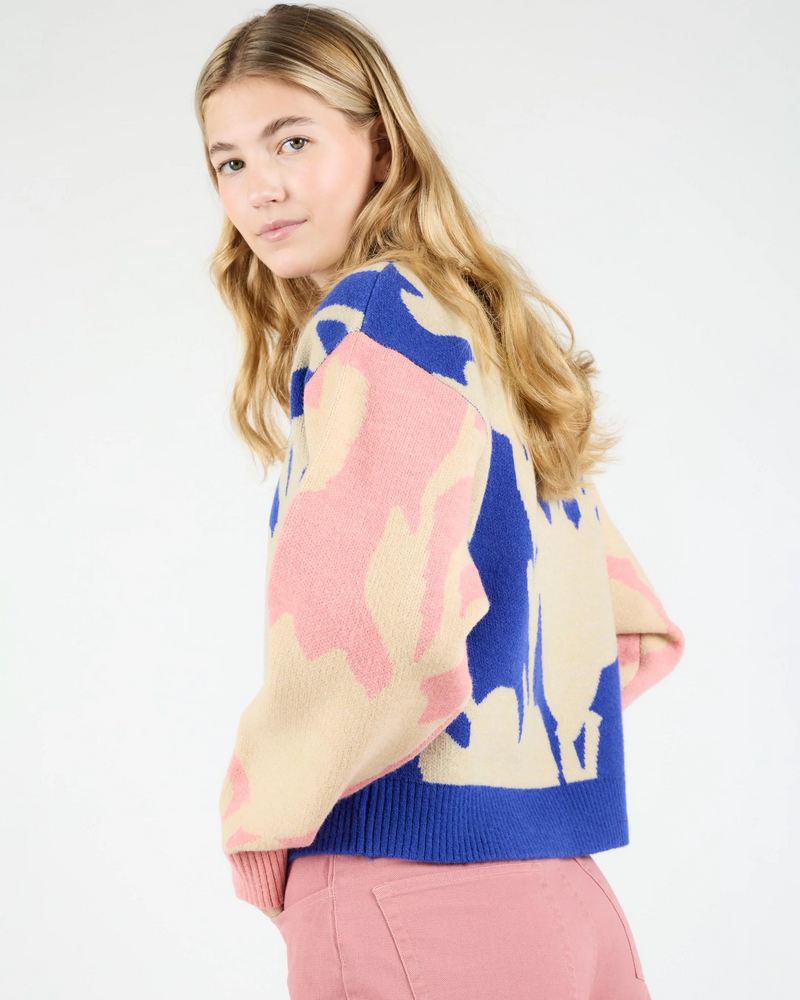 
                  
                    MICAH Pink Blue Knit Round Neck Jumper
                  
                