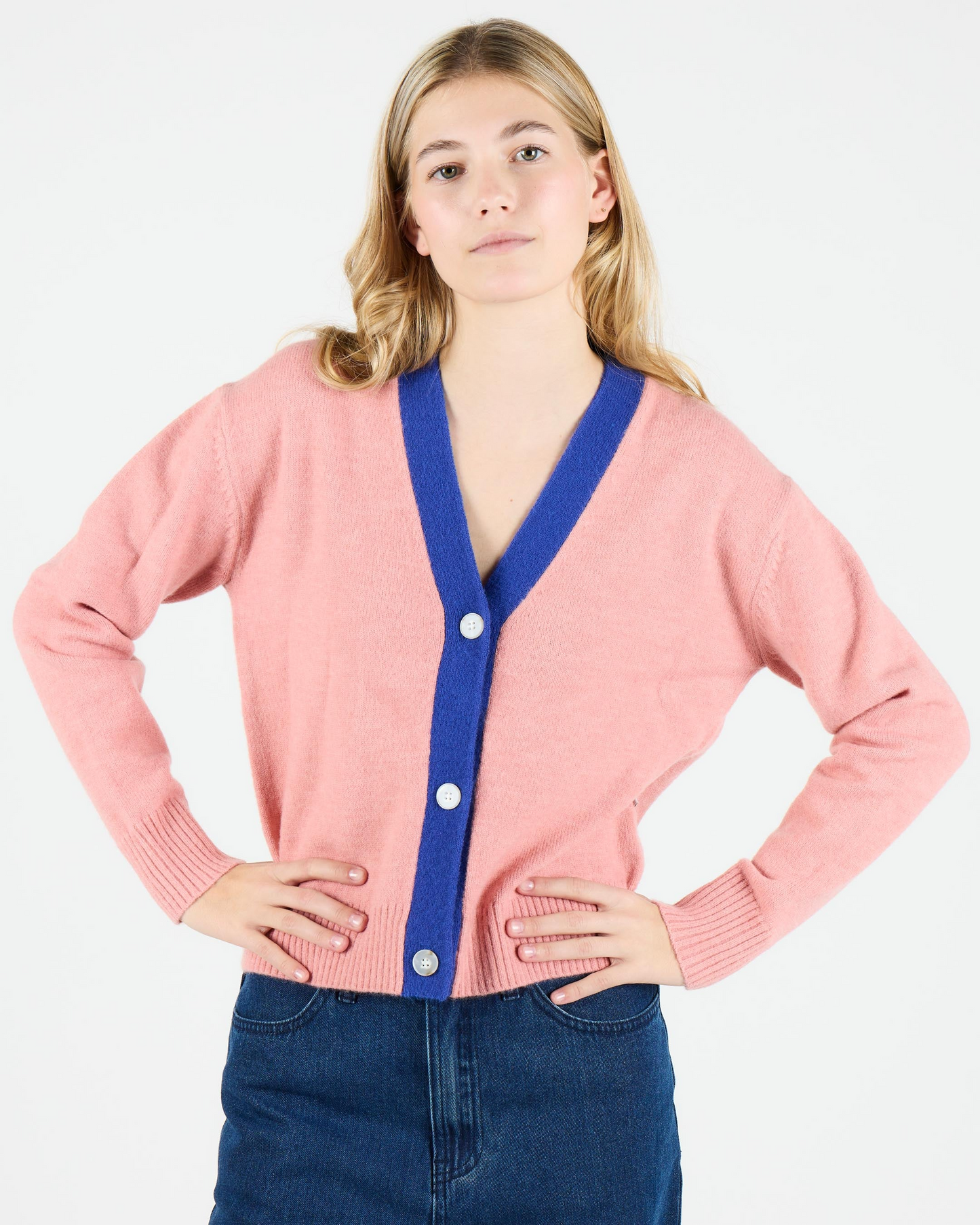 
                  
                    RUTH Pink Knit Cardigan
                  
                