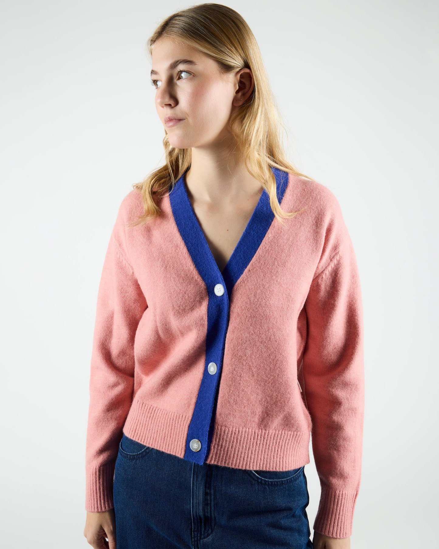 
                  
                    RUTH Pink Knit Cardigan
                  
                