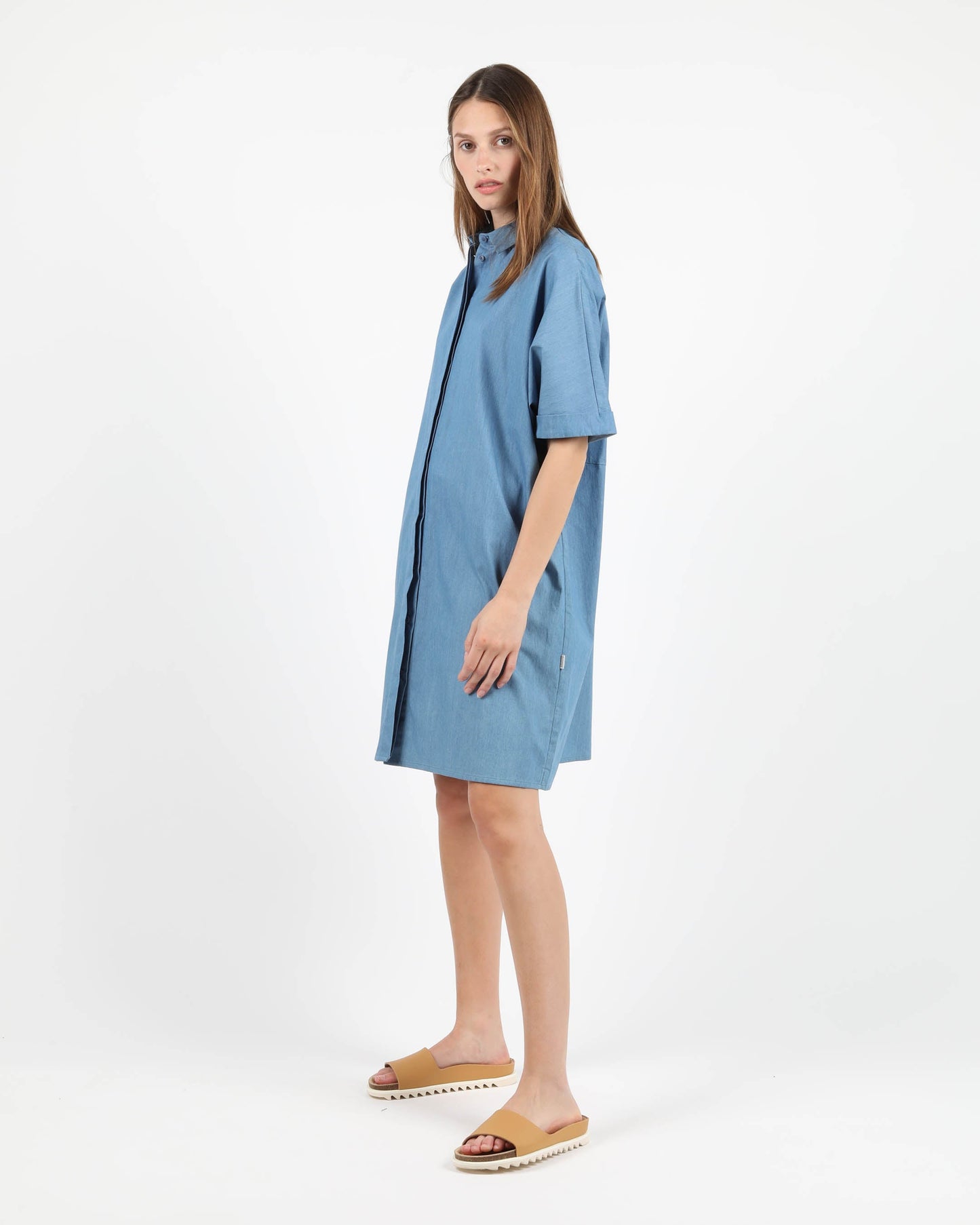 
                  
                    LAURE Blue Chambray Midi Dress
                  
                
