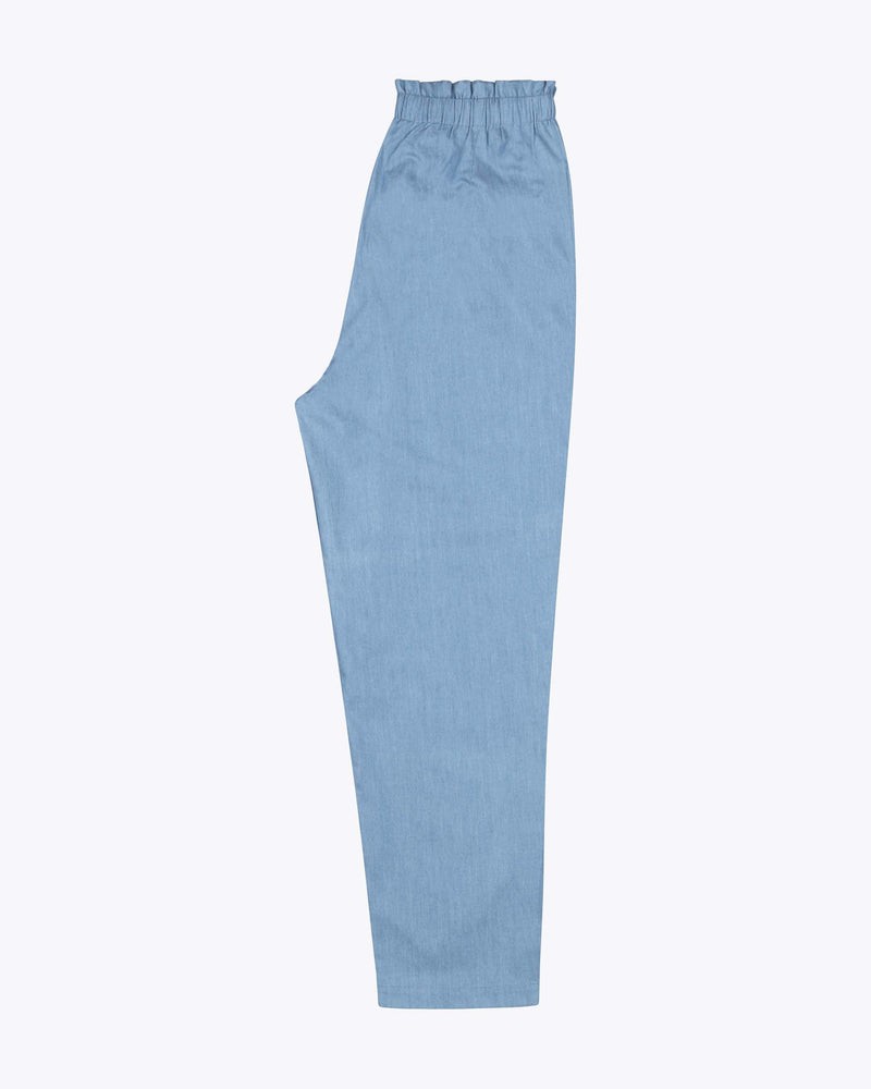 
                  
                    LOU CHAMBRAY Blue Paper Bag Easy Trousers
                  
                