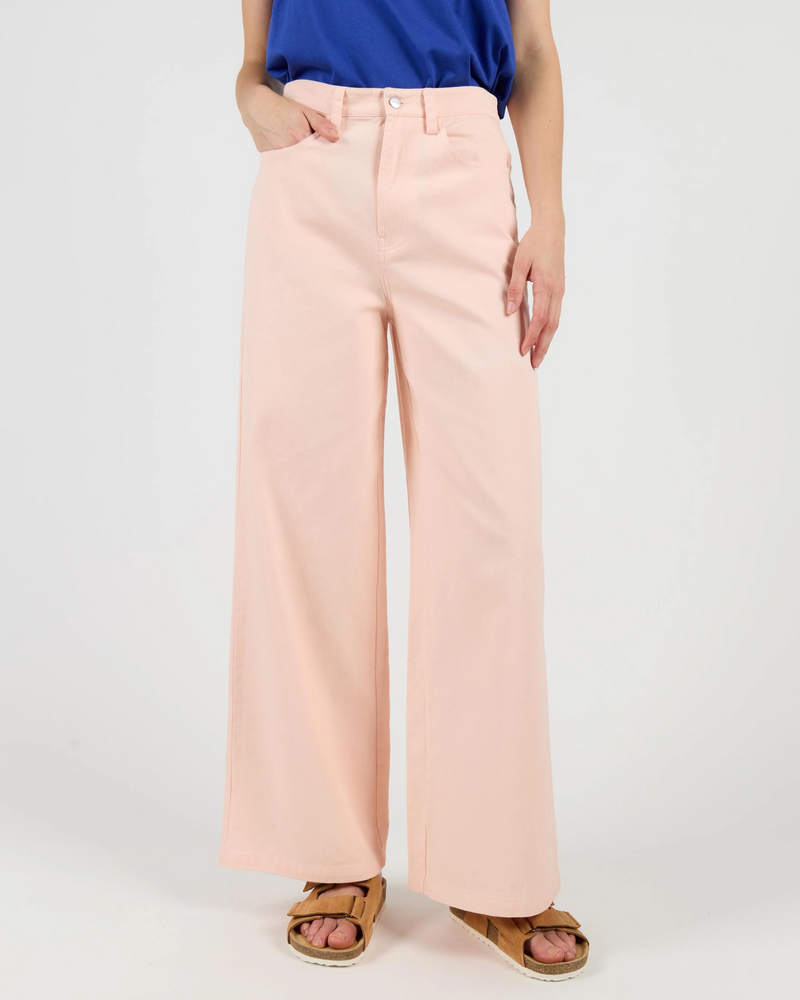 
                  
                    STEF Peach Cotton Twill Wide Trousers
                  
                