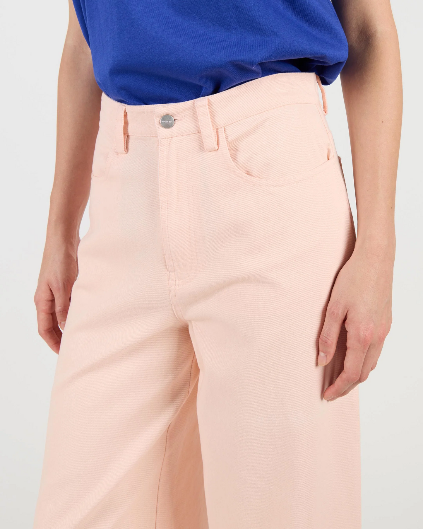 
                  
                    STEF Peach Cotton Twill Wide Trousers
                  
                