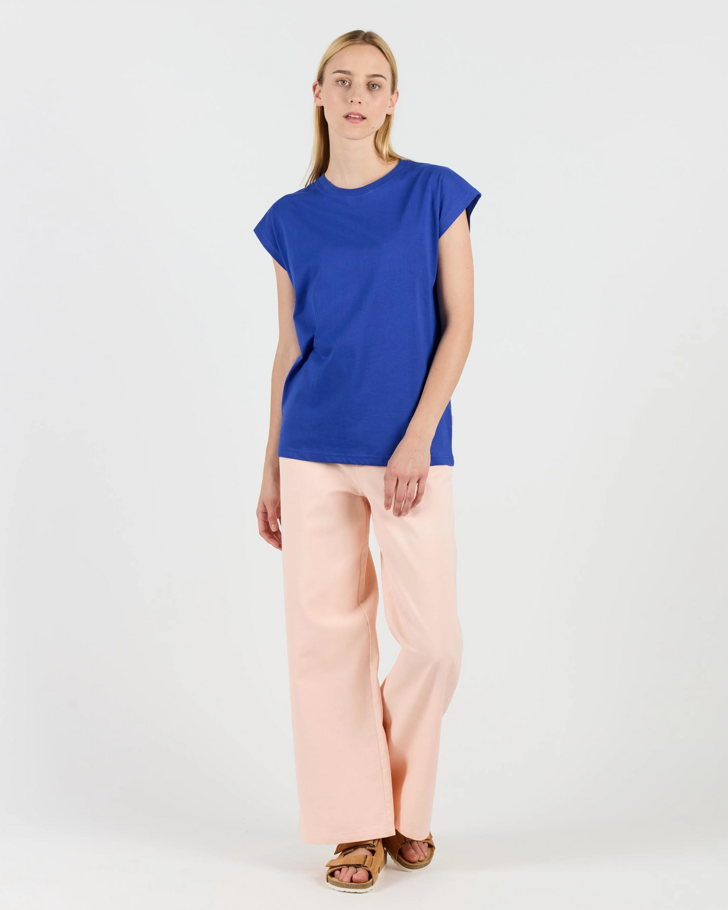 
                  
                    STEF Peach Cotton Twill Wide Trousers
                  
                