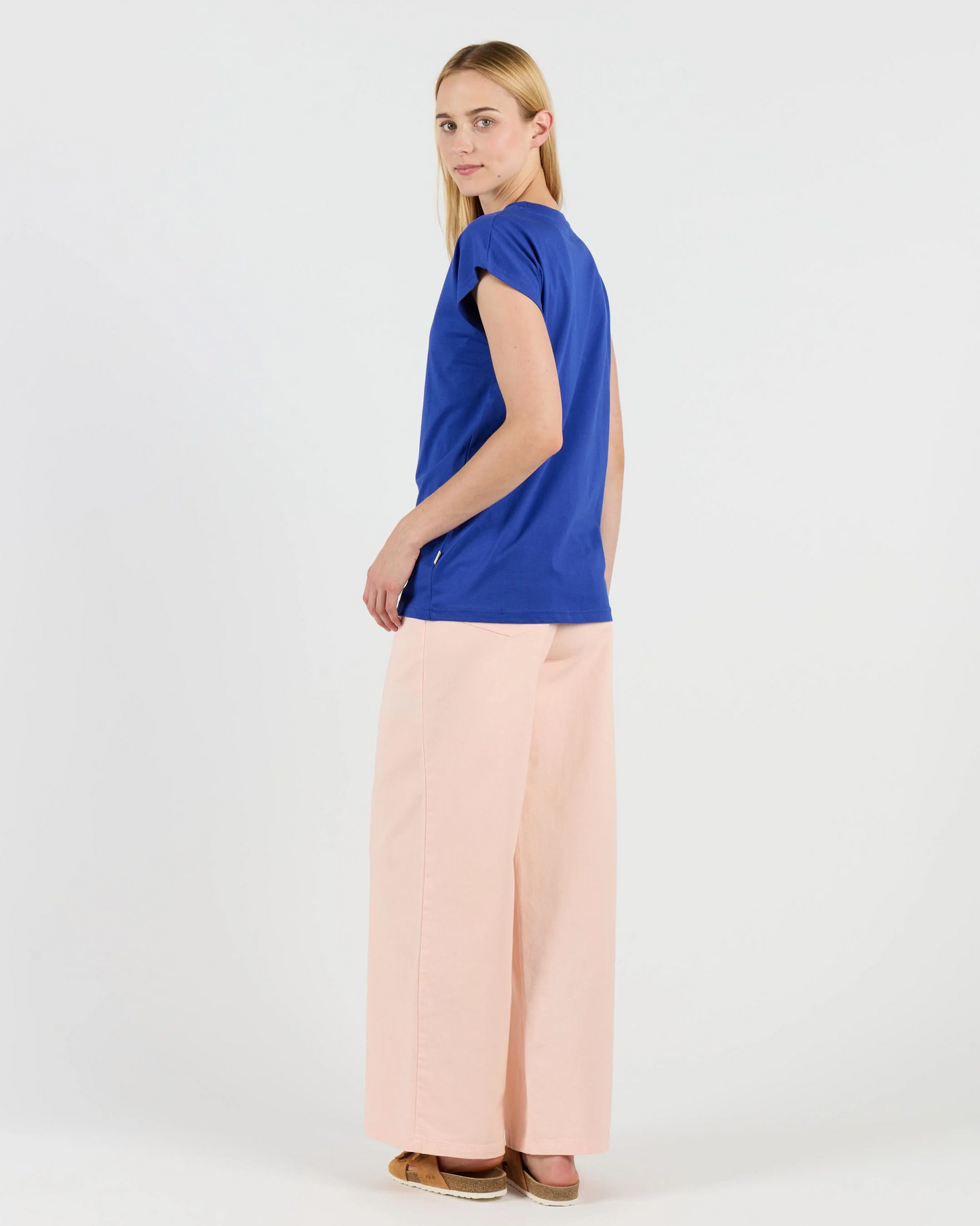 
                  
                    STEF Peach Cotton Twill Wide Trousers
                  
                