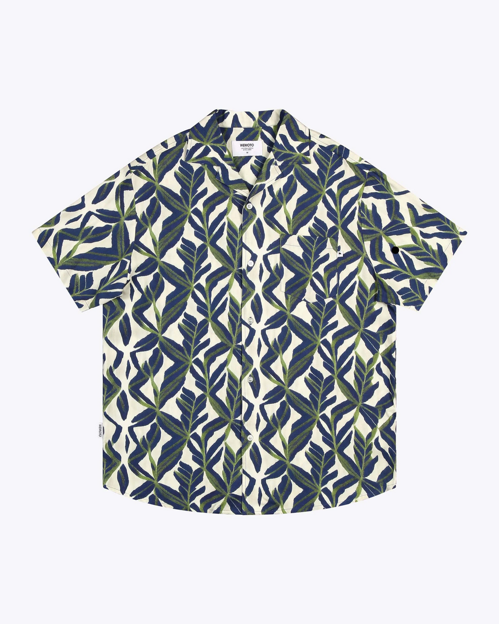 VERNON Navy Blue Green Resort Collar Shirt