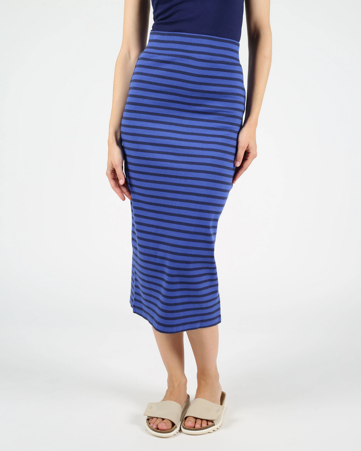 
                  
                    VIVIANE Navy Blue Iris Rib Jersey Skirt
                  
                