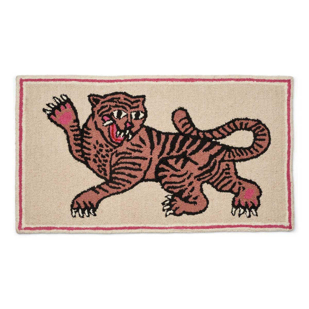 Rosa Tiger-Rahmenteppich
