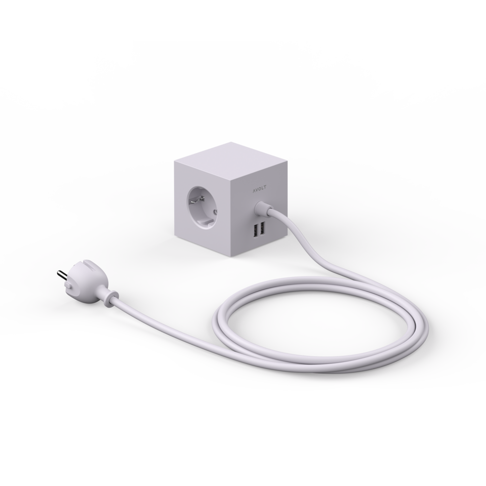 SQUARE 1 Gotland Grey 1 USB- und Magnet-Steckdosenerweiterung