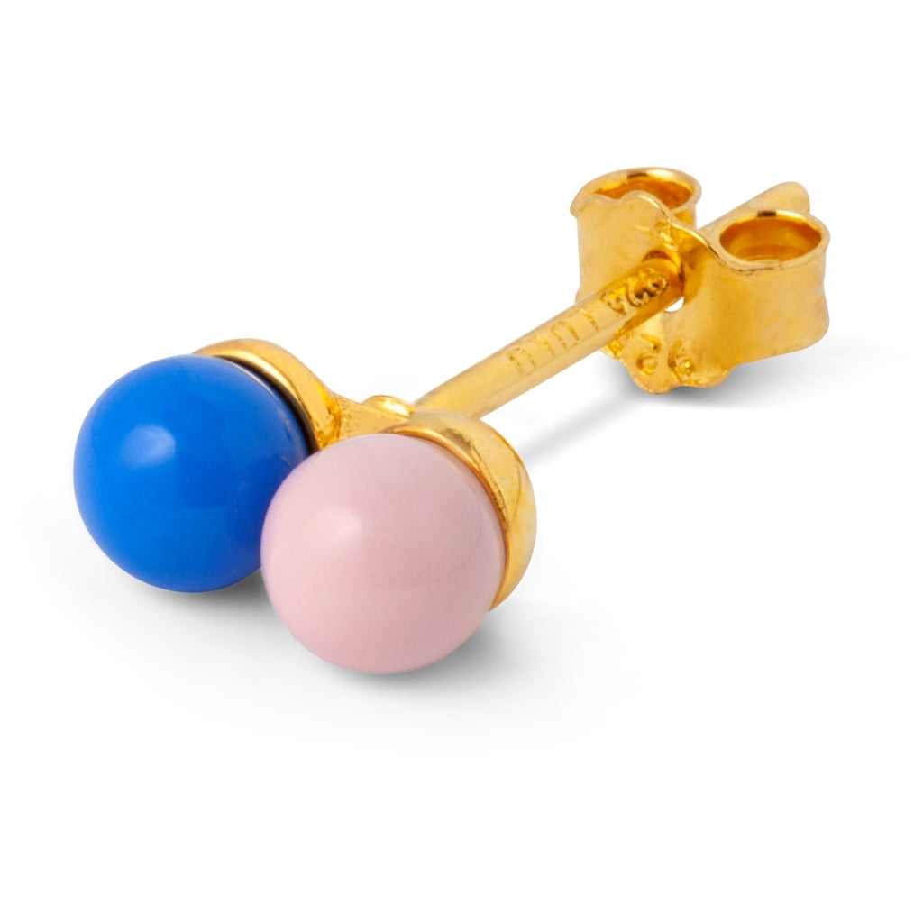 
                  
                    Blue Light Pink Enamel Ball Sterling Silver Ear Stud
                  
                