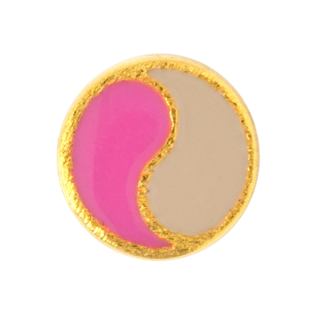 
                  
                    Rosa Buttercreme vergoldeter Ying-Yang-Ohrstecker
                  
                