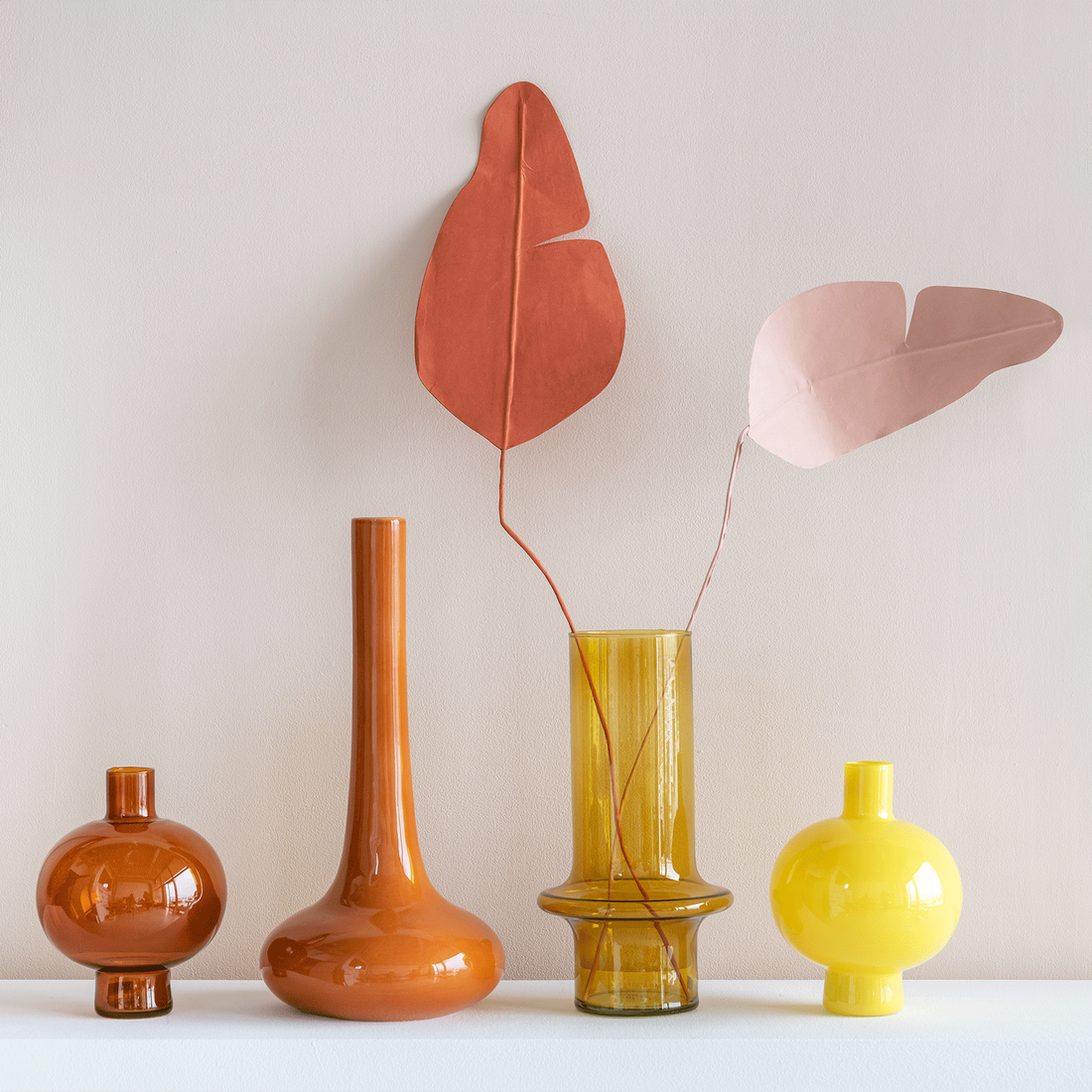 
                  
                    Golden Oak Brown Recycled Round Glass Vase
                  
                