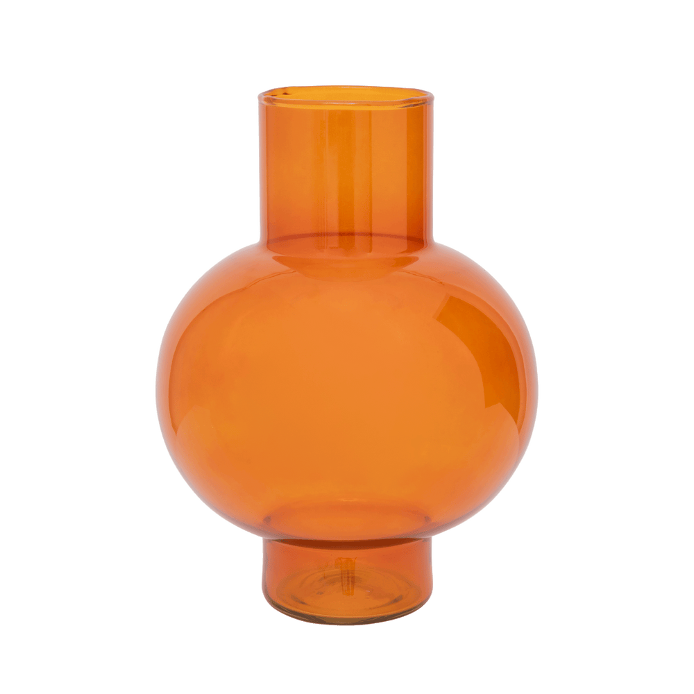 TUMMY Eine Vase aus orangefarbenem Rostglas