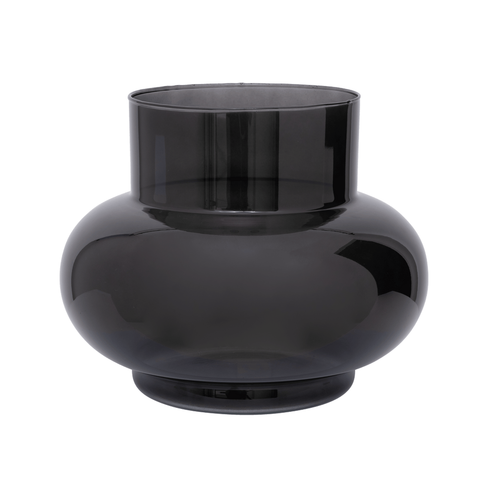 TUMMY B Black Glass Vase
