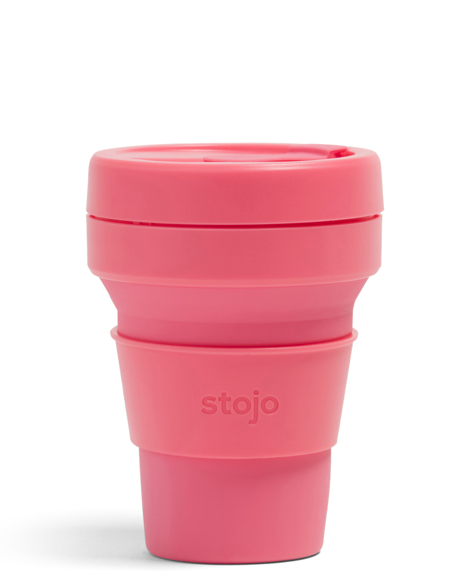 12oz Pink Peony Collapsible Coffee Cup