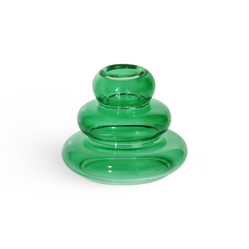 Large Green Whipped Candle Holder