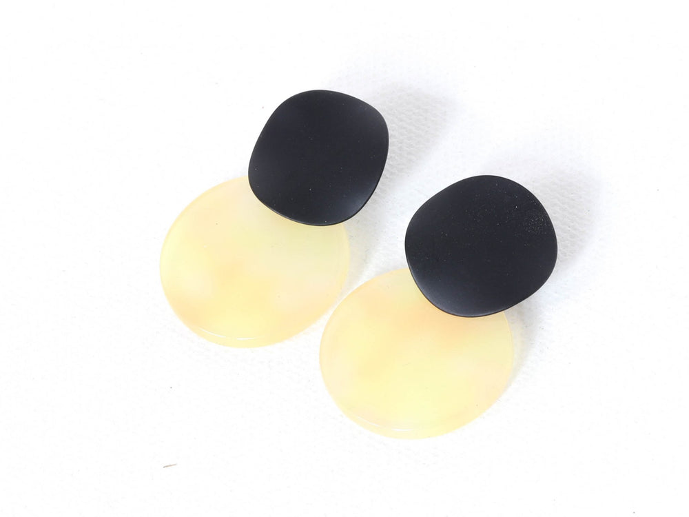BLISSE Black / Yellow Two Tone Earrings