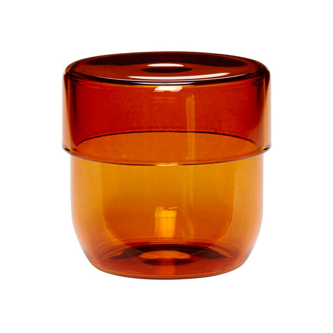 Small Amber Glass Pop Storage Jar