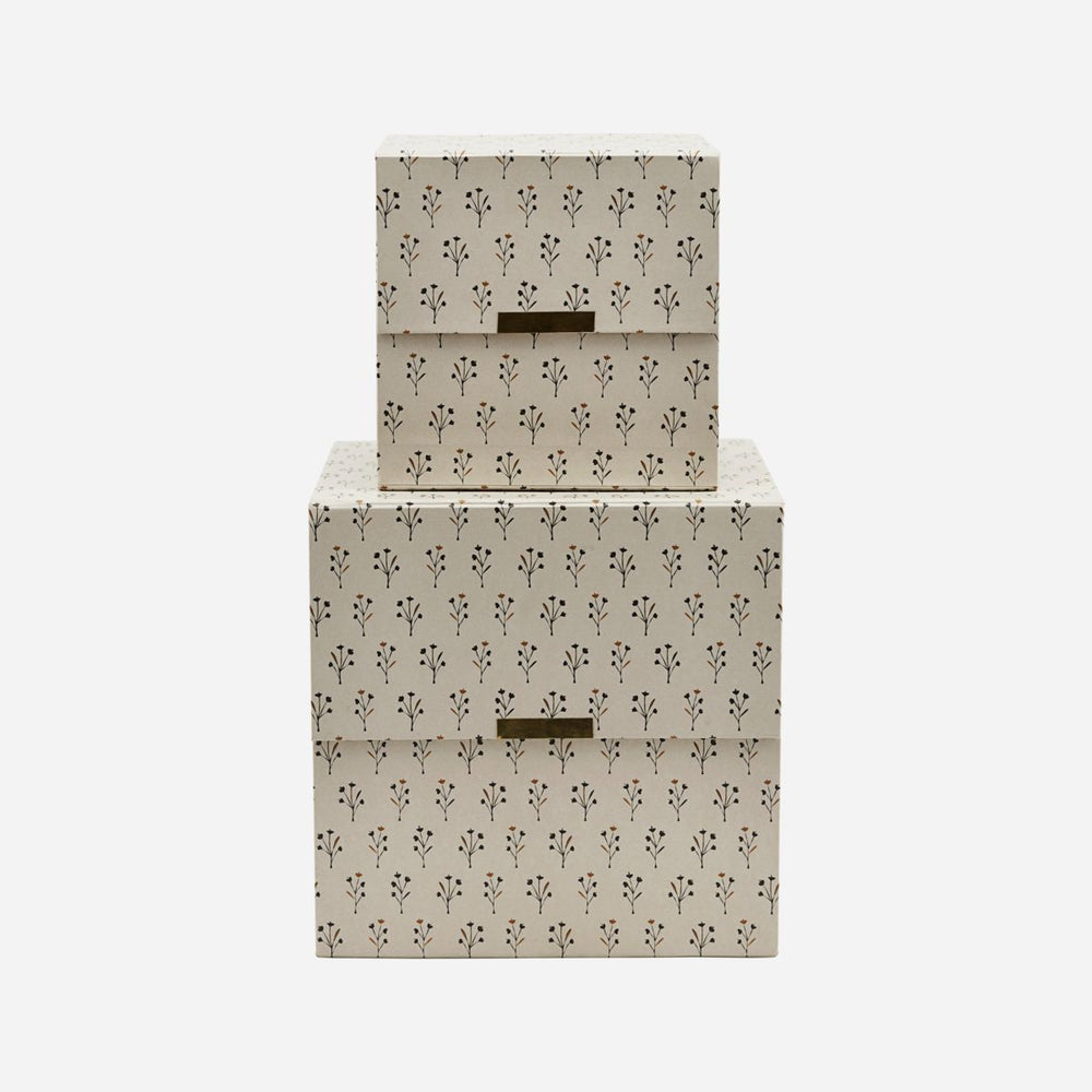 Großer beige Karton und Magnete Aufbewahrungsbox mit Blumenmuster
