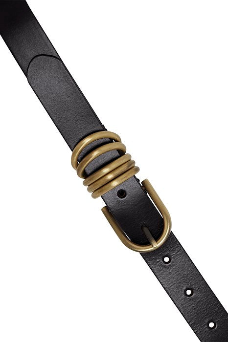 
                  
                    IASAGAN Black Leather Belt
                  
                