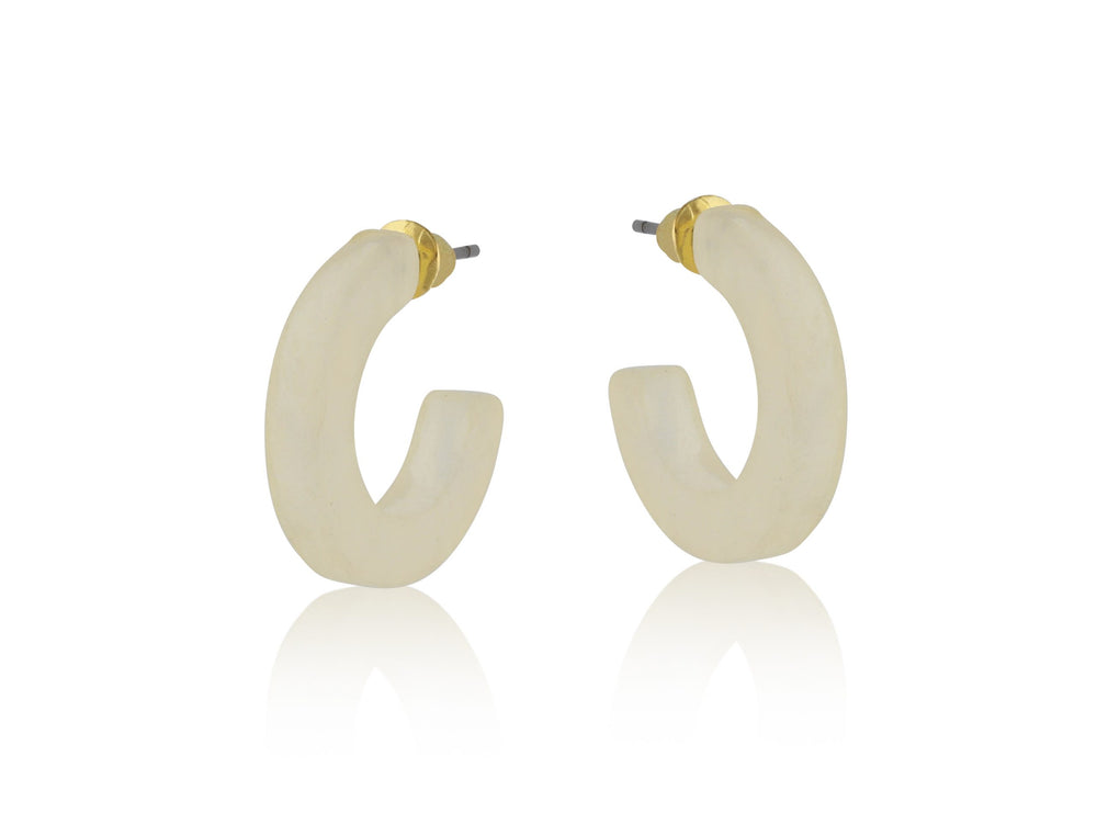 PETRA White Matte Resin Hoop Earrings
