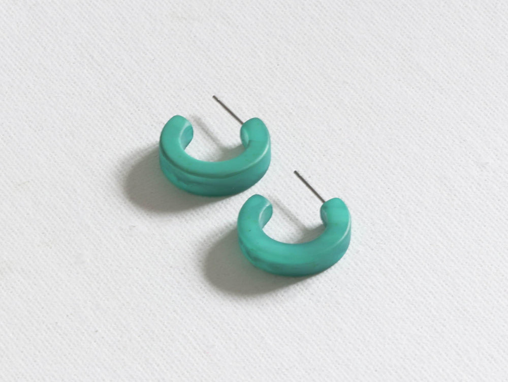 
                  
                    PETRA Green Matte Resin Hoop Earrings
                  
                