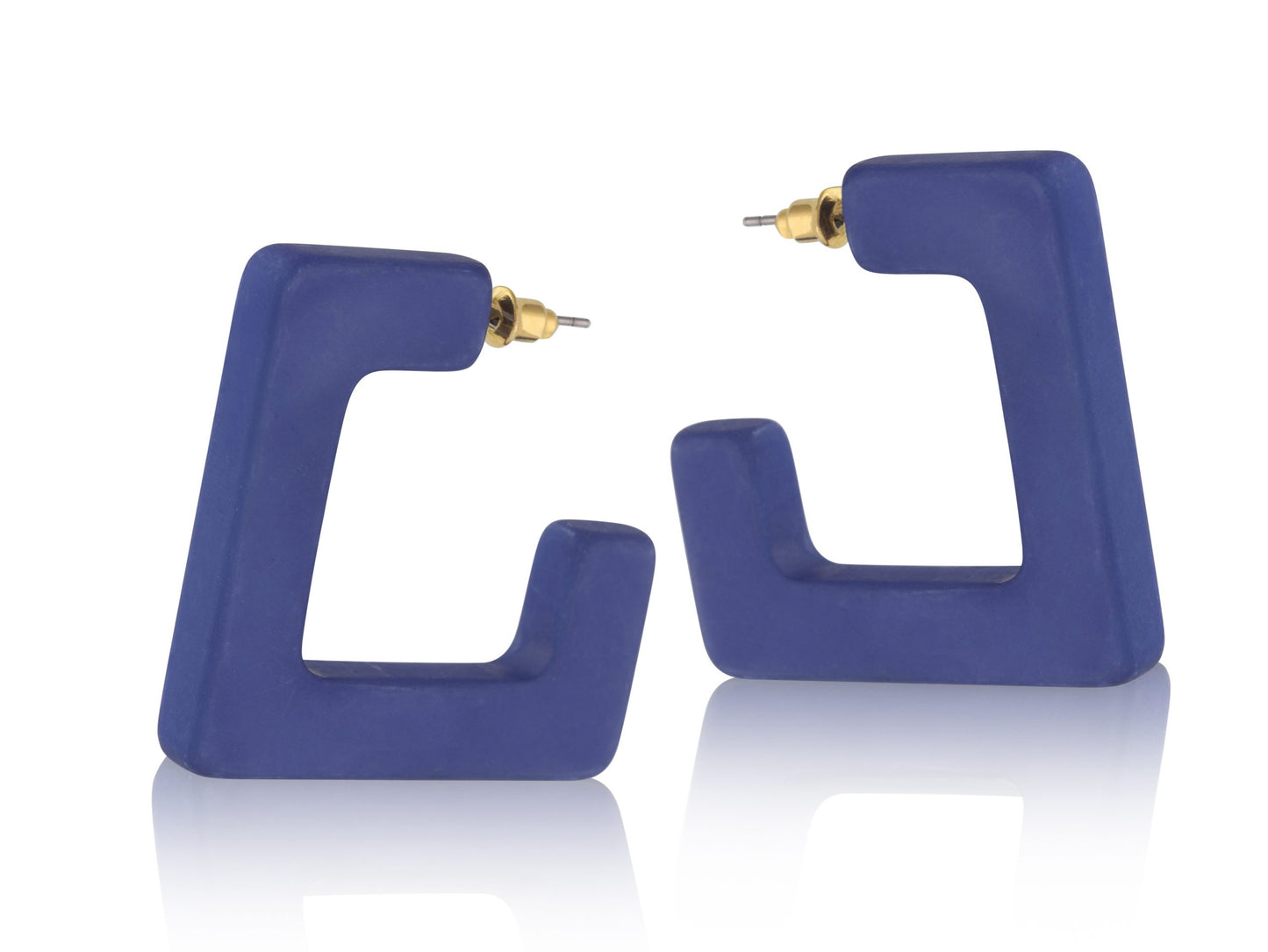 
                  
                    PETRA Blue Matte Resin Square Earrings
                  
                