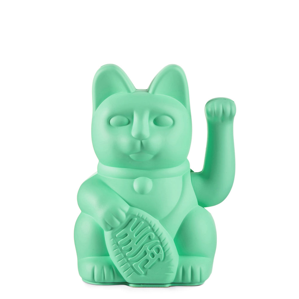 MANEKI NEKO Mint Green Waving Lucky Cat Ornament