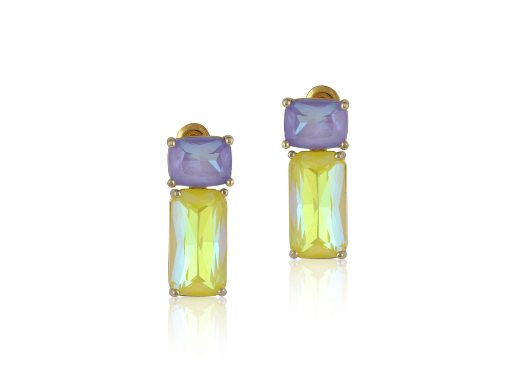 SAMARA Lilac Yellow Alure Electric Crystal Demi Fine Earrings