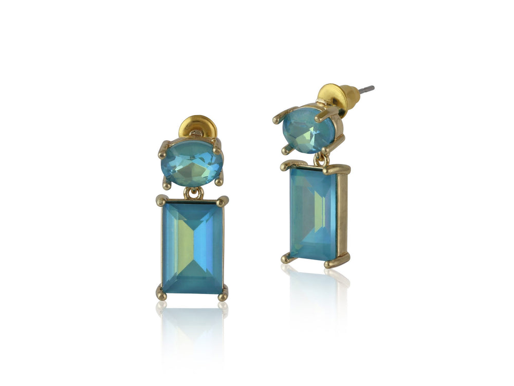 REBECCA Electric Blue Delite Crystal Demi Fine Earrings