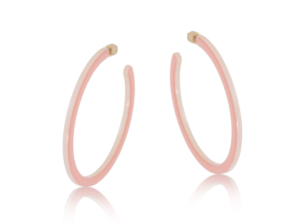 Peach Resin Hoop Earring