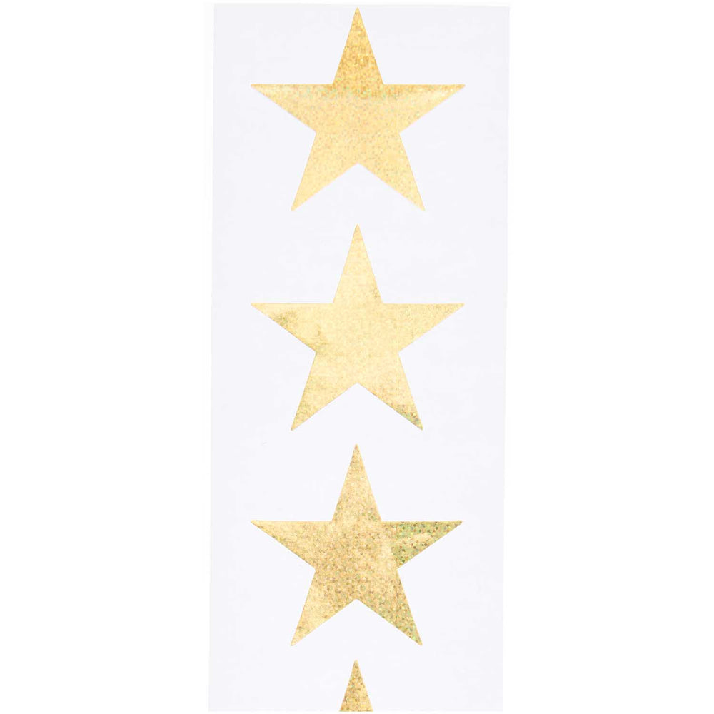 Gold Stars Holographic Stickers
