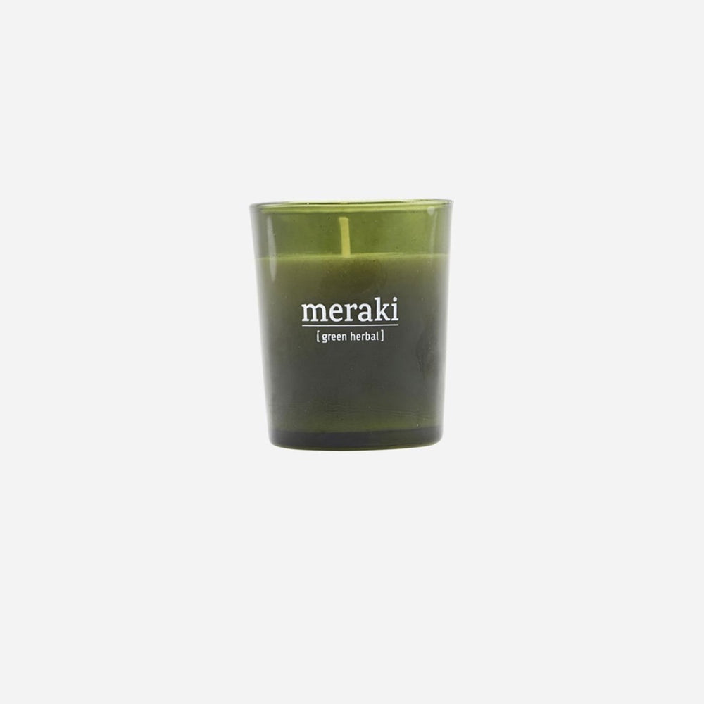 Small Green Herbal Scented Candle