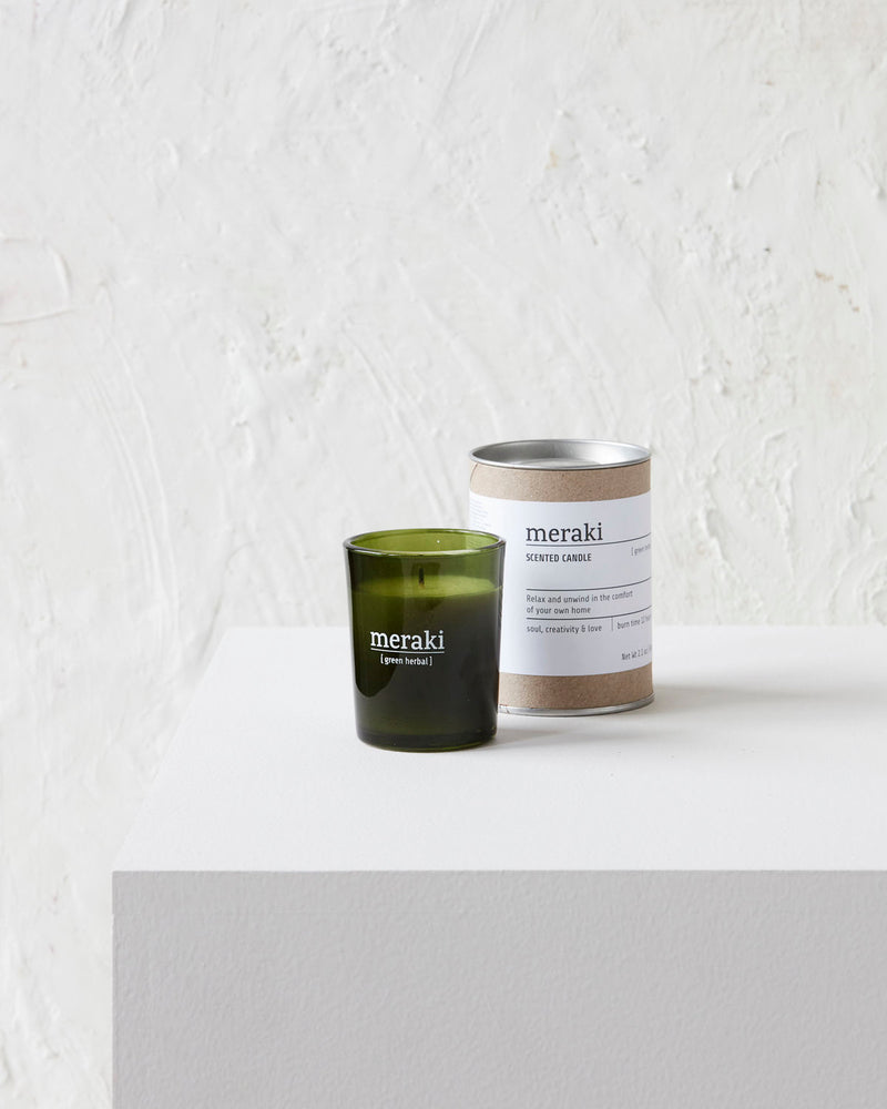 
                  
                    Small Green Herbal Scented Candle
                  
                