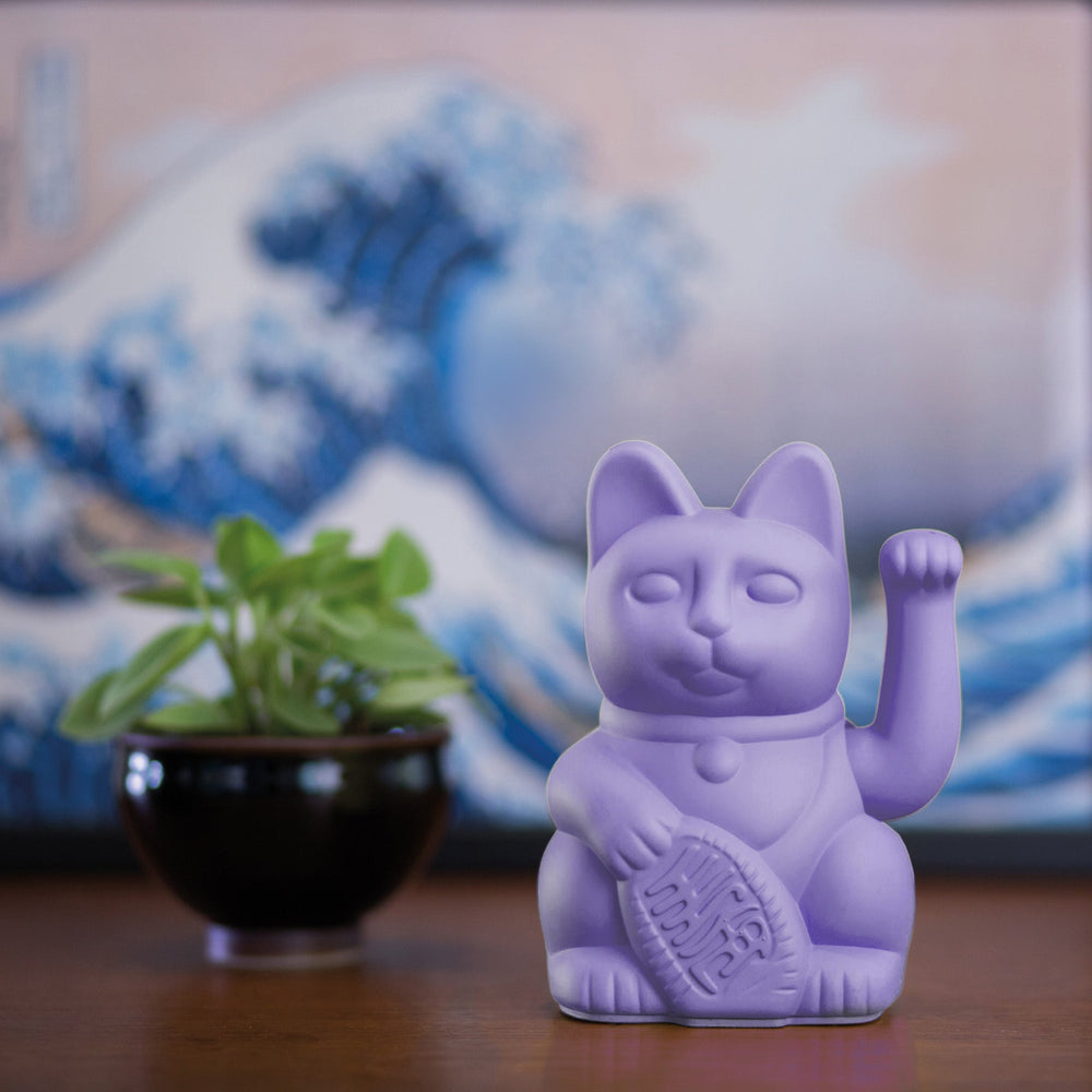 MANEKI NEKO Lilac Waving Lucky Cat Ornament