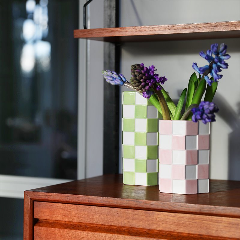 
                  
                    Mint Vichy Vase
                  
                