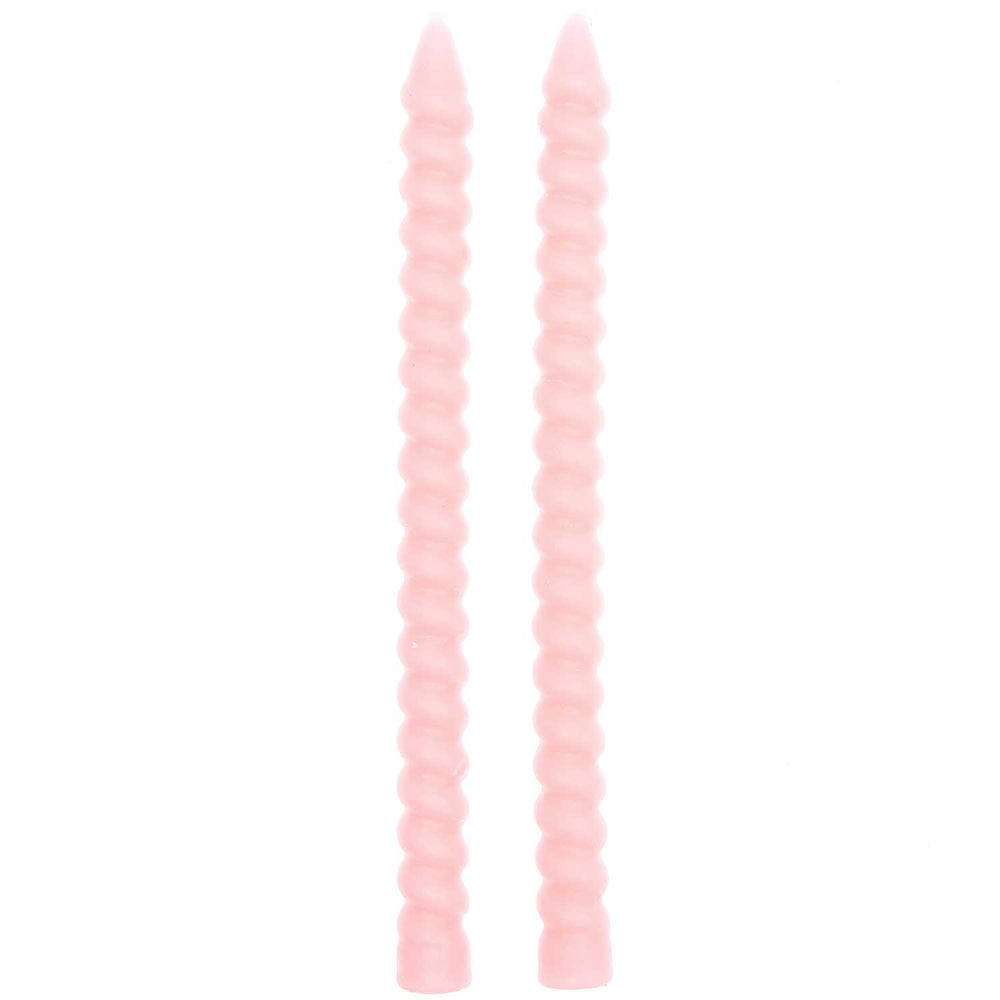 Pink Spiral Candle Set Of 2