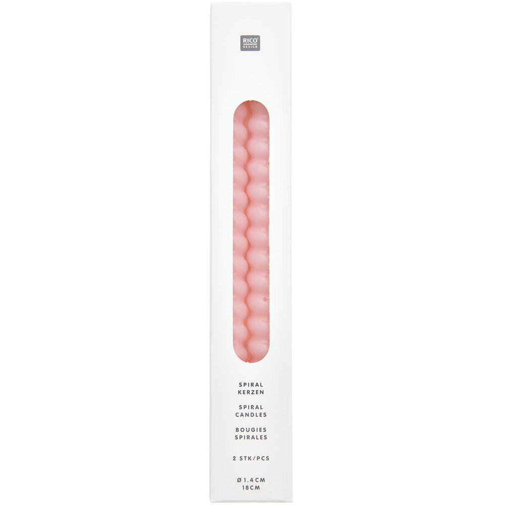 Pink Spiral Candle Set Of 2