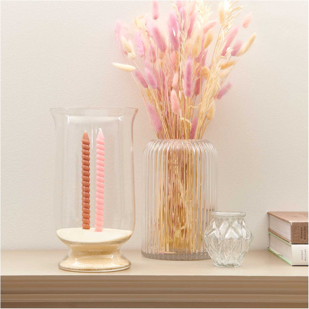 Pink Spiral Candle Set Of 2