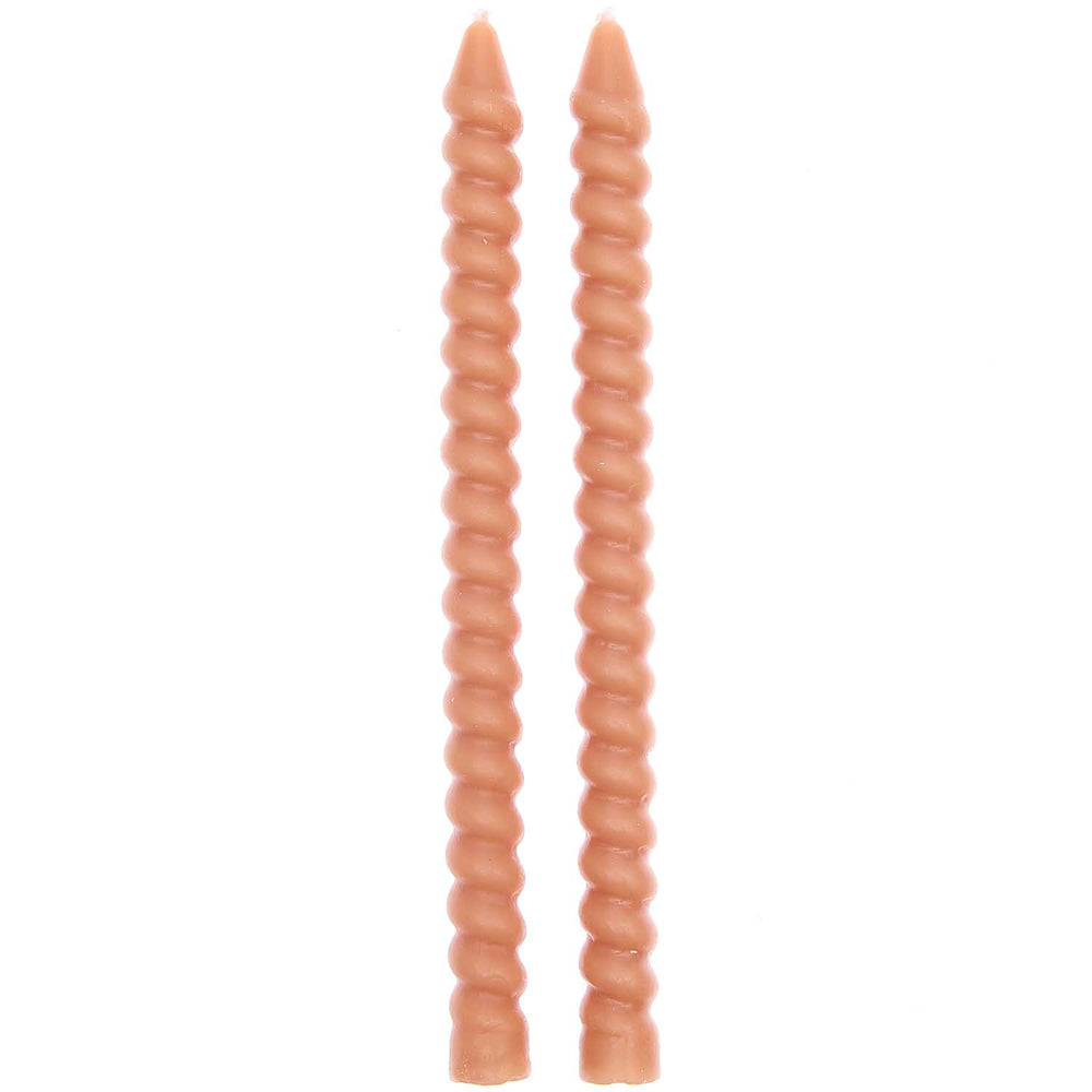 Toffee Spiral Candle Set Of 2