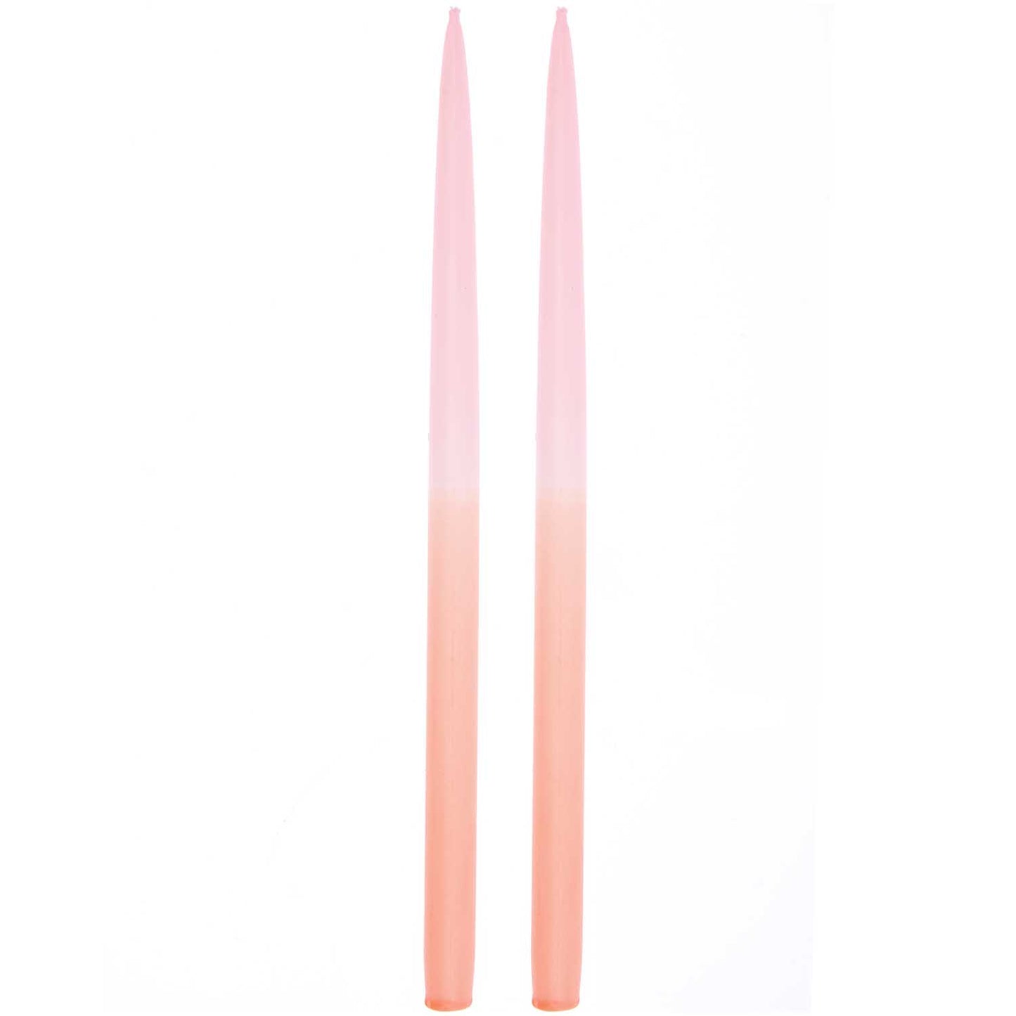 Zweier-Set schlanker Dip Dye Kerzen in Pinkorange 