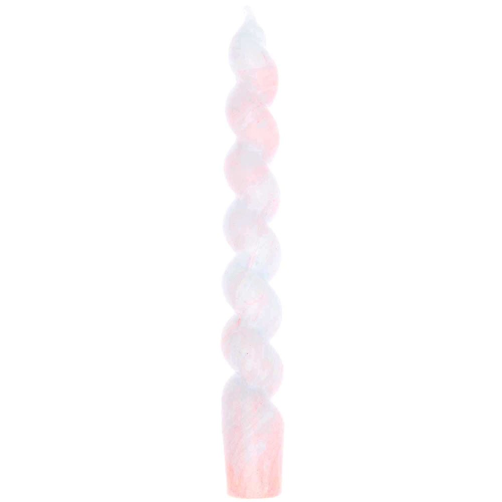
                  
                    Neonrote, blau-spiralmarmorierte Kerze
                  
                