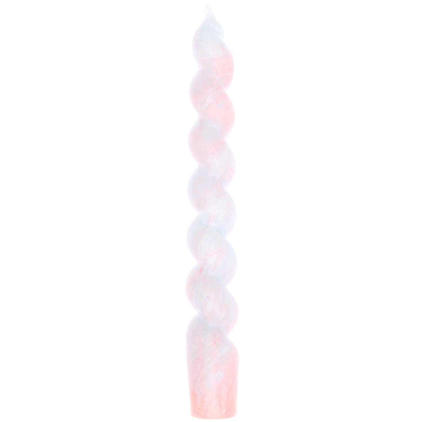 
                  
                    Neonrote, blau-spiralmarmorierte Kerze
                  
                