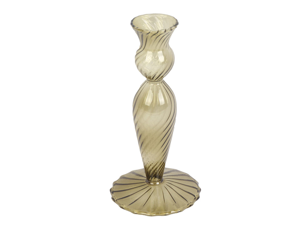 Moss Green Swirl Candle Holder