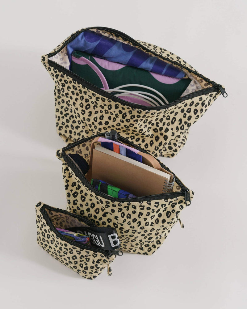 Baggu leopard pouch set Outlet