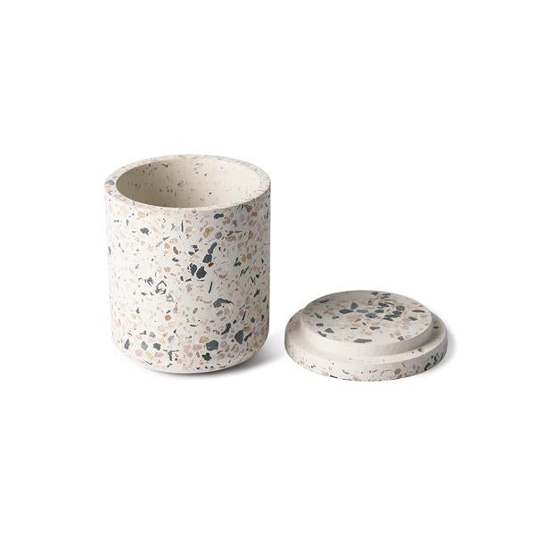 
                  
                    Small White Terrazzo Storage Jar
                  
                