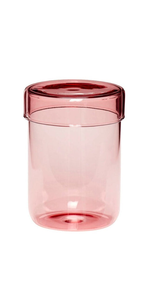 
                  
                    Großes Pop-Aufbewahrungsglas aus rosafarbenem Glas
                  
                