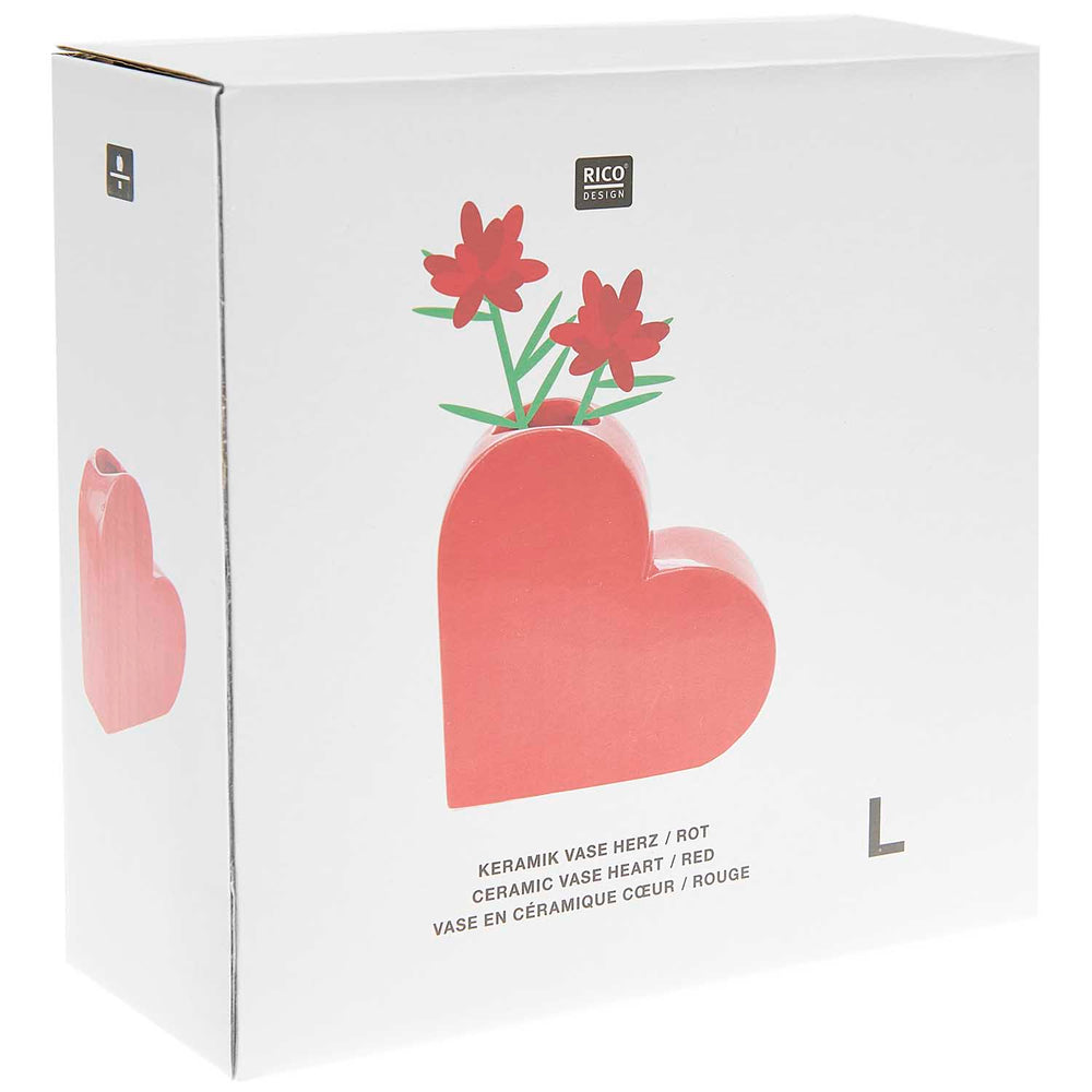
                  
                    Rote Vase aus Keramik in Herzform
                  
                